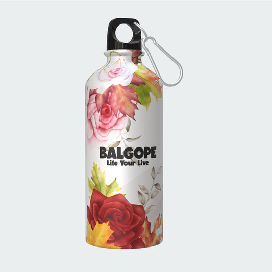 Botella Flores con logo marca Balgope