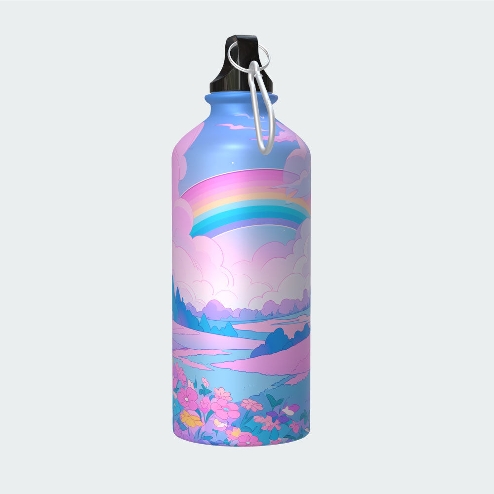 Botella Paisaje Arcoíris Kawaii